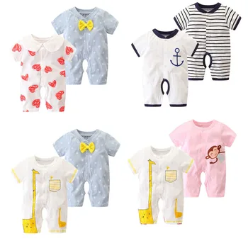 Vara baietel roupa de bebes Nou-nascut Salopeta cu Maneca Lunga din Bumbac, Pijamale 0-12 Luni Salopetă Haine pentru Copii