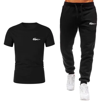 Vara brand de moda pentru bărbați T-shirt suit logo-ul de imprimare sport casual tricou cu mânecă scurtă, pantaloni 2-piesă de sex masculin T-shirt suit