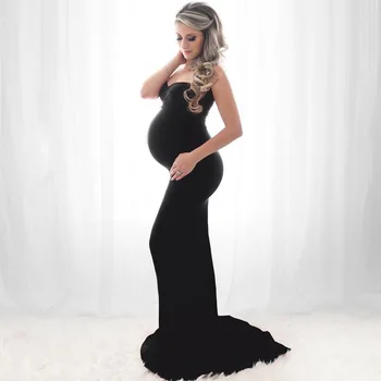 Vara Elegante, Rochii de Maternitate pentru sedinta Foto Femeile Gravide Haine Tinuta pentru Fotografie Shoulderless Copil de Dus Rochie