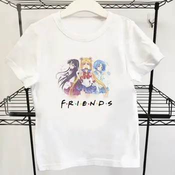 Vara Estetica tricou Haine Tricou Mai buni Prieteni Fată Casual Baieti Copii Amuzante Fete de Top Sailor Moon Gât Rotund Petrecere Kawaii