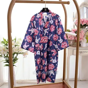 Vara Femei Pijamale din Bumbac Tifon Kimono Floare de Cires si Bunny Haine Lungi Haine de Acasă Rochii de 20 de Stiluri Femei Rochie