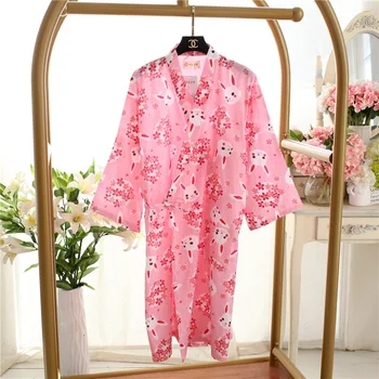 Vara Femei Pijamale din Bumbac Tifon Kimono Floare de Cires si Bunny Haine Lungi Haine de Acasă Rochii de 20 de Stiluri Femei Rochie