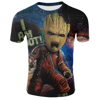 Vara fierbinte de vânzare Groot Galaxy Garda 3D imprimate T-shirt pentru bărbați față de clovn pentru bărbați t-shirt cu maneci scurte distractiv T-shirt, bluze si tricouri