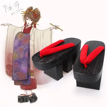 Vara Geta Saboti Femei, Omul Tradițional Japonez Flip-Flops Din Lemn De Paulownia Kimono Pereche De Pantofi De Potrivire Cosplay În Aer Liber, Sandale