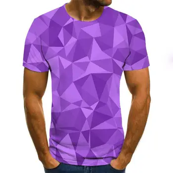 Vara imprimare 3D pentru bărbați T-shirt casual scurt cu mâneci O-gât pentru bărbați T-shirt colorat de moda de imprimare 3D T-shirt de sus