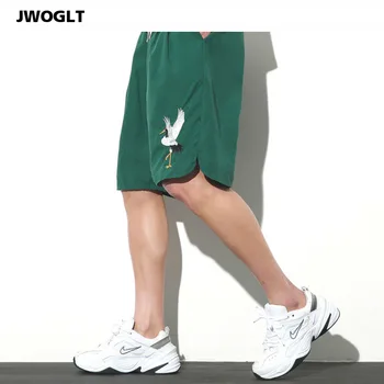 Vara Moda Coreeană Moale Confort Casual De Bumbac Bărbați De Pantaloni Scurți Cordon Talie Macara Broderie Japonez Harajuku Mens Scurt