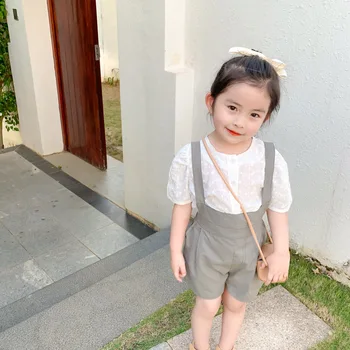 Vara New Sosire stil coreean de vânzare fierbinte bumbac moda pure color all-meci bretele, pantaloni scurți pentru copii drăguț fete