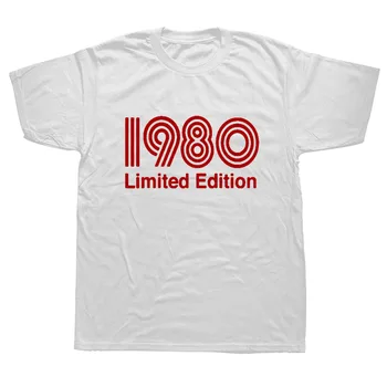 Vara Oamenii Amuzant 1980 Ediție Limitată Text Roșu Tricou cu Maneci Scurte din Bumbac Hip Hop Streetwear T-shirt, Blaturi Tee Camiseta