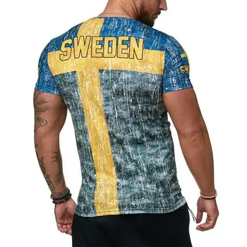 Vara pavilion spaniol tricouri barbati tricouri suedeză scrisoare de imprimare 3D pentru bărbați t-shirt Respirabil streetwear haine casual XXS-6XL