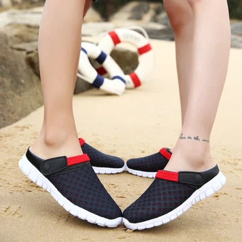 Vara Plasă de Papuci Barbati Reglabil Flip Flops pentru Femei Exterior Anti Skid Mers pe jos de Pantofi Respirabil Sandale de Plaja pentru Vacanță