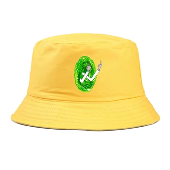 Vara Pliabil amuzant anime imprimare Găleată Pălării pentru bărbați Hip Hop Plajă cu protecție Solară Pescar Capac amuzant degetul mijlociu panama hat pentru femei