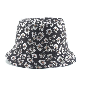 Vara Pălărie Panama Margarete Imprimare Reversibile Găleată Femei Pălării de Soare Găleată cu Capac Doamnelor Bob chapeau Femme Florale Pălărie de Pescar