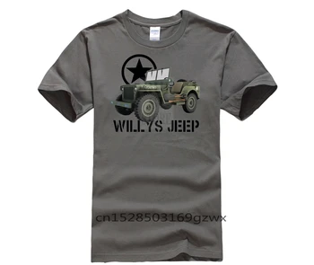 Vara se Potrivesc Slim Barbati Tricouri din Bumbac de Vânzare Fierbinte Oameni Noi S Willys Jeep Militar Nostalgie WW2 D zi pentru Bărbați Bumbac Tricou