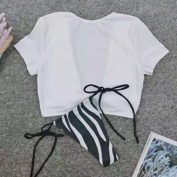 Vara Sexy Bikini Set Pentru Femei Din Trei Piese, Costume De Baie Costum De Baie Cardigan Bikini Acoperi Folie Beachwear Scurt Acoperă-Up-Uri De Pe Plajă