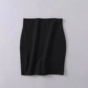 Vara Slab bodycon fusta cu talie inalta pentru femei talie elastic fusta creion negru streetwear fusta mini Sexy haine coreene 2019