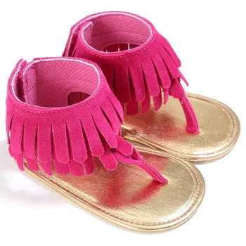 Vara T stil PU piele de Căprioară Piele Dublu Ciucure copilul sandale cu talpă Moale Anti-alunecare Copii pantofi pentru sugari Copil sandale Clearance-ul