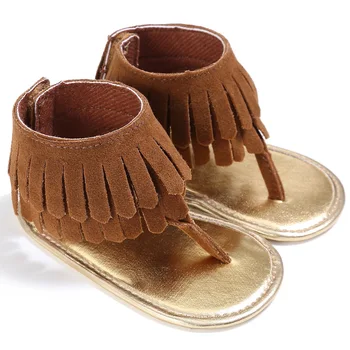 Vara T stil PU piele de Căprioară Piele Dublu Ciucure copilul sandale cu talpă Moale Anti-alunecare Copii pantofi pentru sugari Copil sandale Clearance-ul