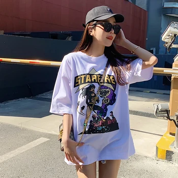 Vara Tricouri Femeie Harajuku Kpop Estetice Haine coreeană Hip-Hop, Punk ' 90 Tricou Femei din Bumbac Ropa De Verano Mujer 2020