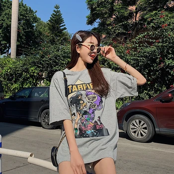 Vara Tricouri Femeie Harajuku Kpop Estetice Haine coreeană Hip-Hop, Punk ' 90 Tricou Femei din Bumbac Ropa De Verano Mujer 2020