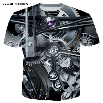 Vara vânzare Bărbați femei T-shirt de Imprimare 3D Mecanice Hip-Hop Tricou Unisex Europeană Stil de Moda Plus Dimensiune gât Topuri