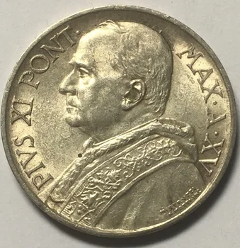 Vaticanul 1936 5 Lire Navigatie Monede de Argint 5g 23mm 83.5% Argint Reale Original Monede Monede Valutare Unc