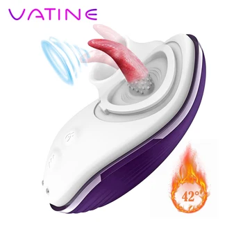 VATINE 7 Modul de Încălzire Lins Vibratoare Pusti Fraier Oral Suge Stimulator de sex Feminin Masturbator Limba Vibrator Dropshipping