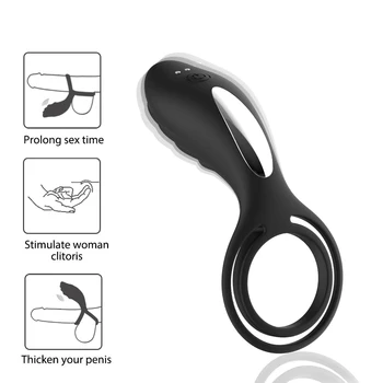 VATINE Produse pentru Adulți Bărbați Vibratoare, Inele pentru Penis de sex Masculin Intarziere Ejaculare Penis Inel de Stimulare Clitoris cu Vibrator