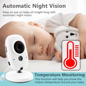VB603 Video Wireless de Culoare Baby Monitor cu 3.2 Inch LCD 2 Way Audio Vorbim de Viziune de Noapte de Supraveghere Camera de Securitate de baby-sitter