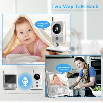 VB607 Video Baby Monitor Wireless 2.4 G 3.2 Inch LCD Două căi Audio Vorbim de Viziune de Noapte de Supraveghere Camera de Securitate de baby-sitter