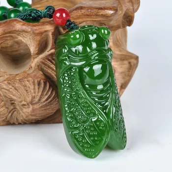 Verde Natural Hetian Piatra de Jad Greier Pandantiv Colier Margele Chineză Jadeit Bijuterii Farmec Reiki Amuleta Sculptate Cadouri pentru Femei