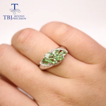 Verde Natural tsavorite piatră prețioasă set de bijuterii granat verde piatră prețioasă cercel inel argint 925 pentru femei mama cadou