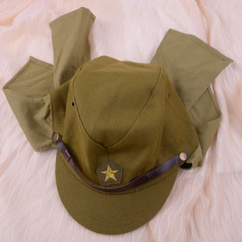 Verde Ofițer Domeniul Lână-al doilea Război Mondial WW2 Armata Japoneză a Soldat Pălărie Capac Costum Militar Accesoriu Pentru Barbati