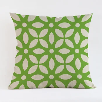 Verde Pleduri Geometrice Frunze Stripe Print Decorativ Pernele de Acoperire Pentru Canapeaua Stil Printesa Lenjerie de pat din Bumbac Pernă de Caz 45*45cm