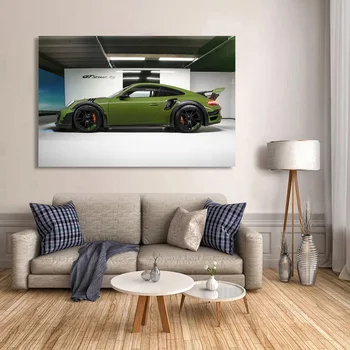 Verde Turbo De Porsche 911 Panza Poster Casa Moderna Verde Decor De Imprimare Pictura Perete Opera De Arta Modular Imagine Pentru Camera De Zi