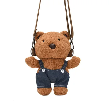 Versiunea coreeană de pluș sac 2020 nou desen animat urs fete umăr geanta messenger pluș mici geantă de umăr