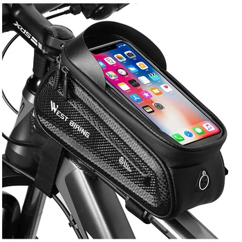 VEST CICLISM Ciclism Cadru Frontal Top Tube-Geanta pentru Bicicleta Impermeabil Telefon cu Touch Screen Caz Saci de MTB Biciclete Road Biciclete Accesorii
