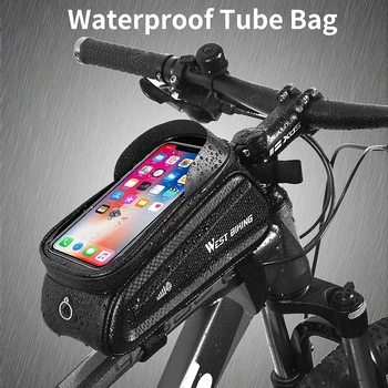 VEST CICLISM Ciclism Cadru Frontal Top Tube-Geanta pentru Bicicleta Impermeabil Telefon cu Touch Screen Caz Saci de MTB Biciclete Road Biciclete Accesorii