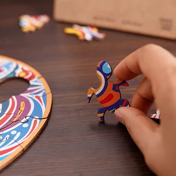 Veveriță Puzzle DIY Jucărie de Desene animate de Animale din Lemn, Puzzle Pentru Adulti, Copii Educative Jucarii si Cadouri de ziua de nastere