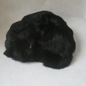 Viața reală jucarie pisica neagra model despre 25x15cm polietilenă&blănuri de pisică dormit model home decor elemente de recuzită ,modelul cadou h0729
