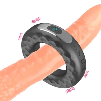 Vibratoare Penis Inel Intarziere Ejaculare 10 Frecvența Montaj Inel de Blocare USB Reîncărcabilă Inel de Penis Jucarii Sexuale pentru Barbati