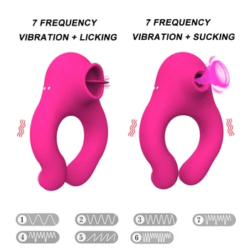 Vibratoare Penis Masaj Inel Penis artificial Jucarii Sexuale pentru Barbati de la Distanță fără Fir de Control de Limba Lins Vibrator Erotic Jucarii Sexuale Pentru Cupluri