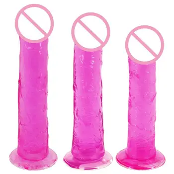Vibrator Jelly ventuza de sex Feminin Masturbari Penis Realist G-spot Orgasm Anal Plug Jucarii Sexuale pentru Femei Adulte Produs