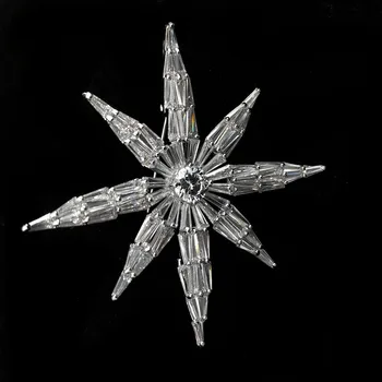 Victorian Antic Clar Rotund de Piatră Bombat Bagheta se Taie CZ Stea cu Șase colțuri Broșe Atomic Star Ace Hexagrama Bijuterii pentru Femei
