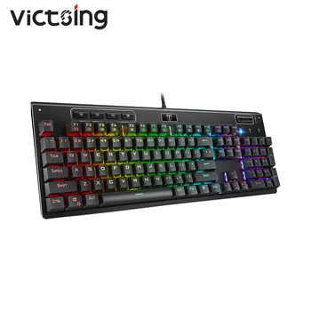 VicTsing PC173 Tastatură Mecanică Comutator Roșu 108 Taste Anti-ghosting RGB cu iluminare din spate cu LED USB cu Fir Tastatură de Gaming Pentru PC Gamer