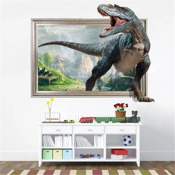 Vii 3D dinozaur autocolant de perete decor acasă jurasic animale film poster autocolante de perete pentru camere de copii