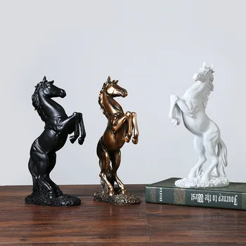 VILEAD 17cm 31.5 cm Rășină Cal Statuie Europa Cal De Succes Norocos Figurine Creative de Animale Ornament Decor Hogar Ambarcațiuni