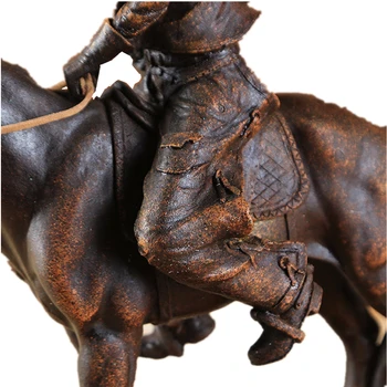 VILEAD Rășină American West Cowboy Statuie Călărie Figurine Miniaturi de Animale Sculpturi Decoratiuni de Craciun pentru Casa