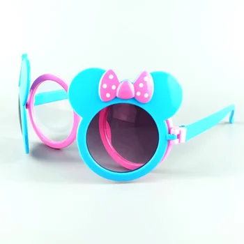 Vinde fierbinte Mickey pentru Copii Ochelari de Soare Bowknot Drăguț Disny Copii ochelari de Soare Noul Copil Flip Umbra Ochelari Oglindă Plană Cadou de Ziua de nastere