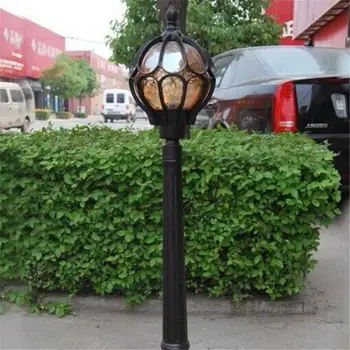 Vintage 1 Metru Stâlp de Înaltă în aer liber Gazon Lampă,European Lampa de Gradina cu Glob de Sticlă Umbra,rezistent la apa Alee Alee de Iluminat