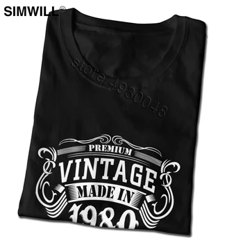Vintage-a Făcut În 1980 Tricou Barbati Maneca Scurta 40-a Aniversare Cadou Tee 40 de Ani Topuri de Moda Tricou Bumbac Aniversare T-Shirt